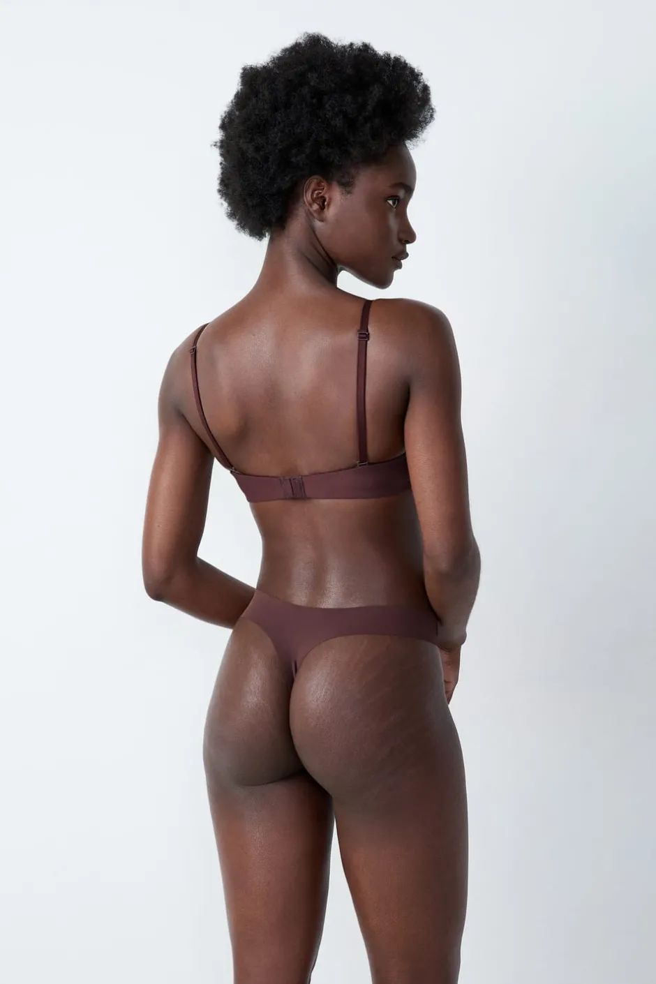 ETAM Braguitas Novias|Braguitas Invisibles|Tanga de microfibra CHOCOLATE