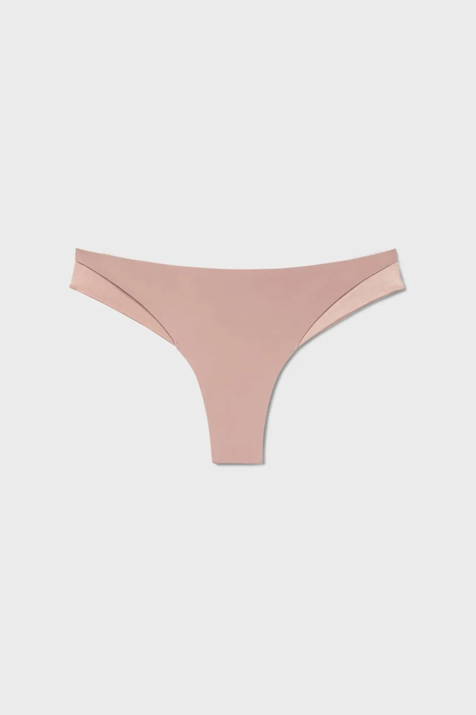 ETAM Braguitas Invisibles|Tanga Brasileño|Tanga de microfibra satinada TOPO