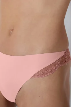 ETAM Tanga|Tanga de microfibra y encaje ROSA