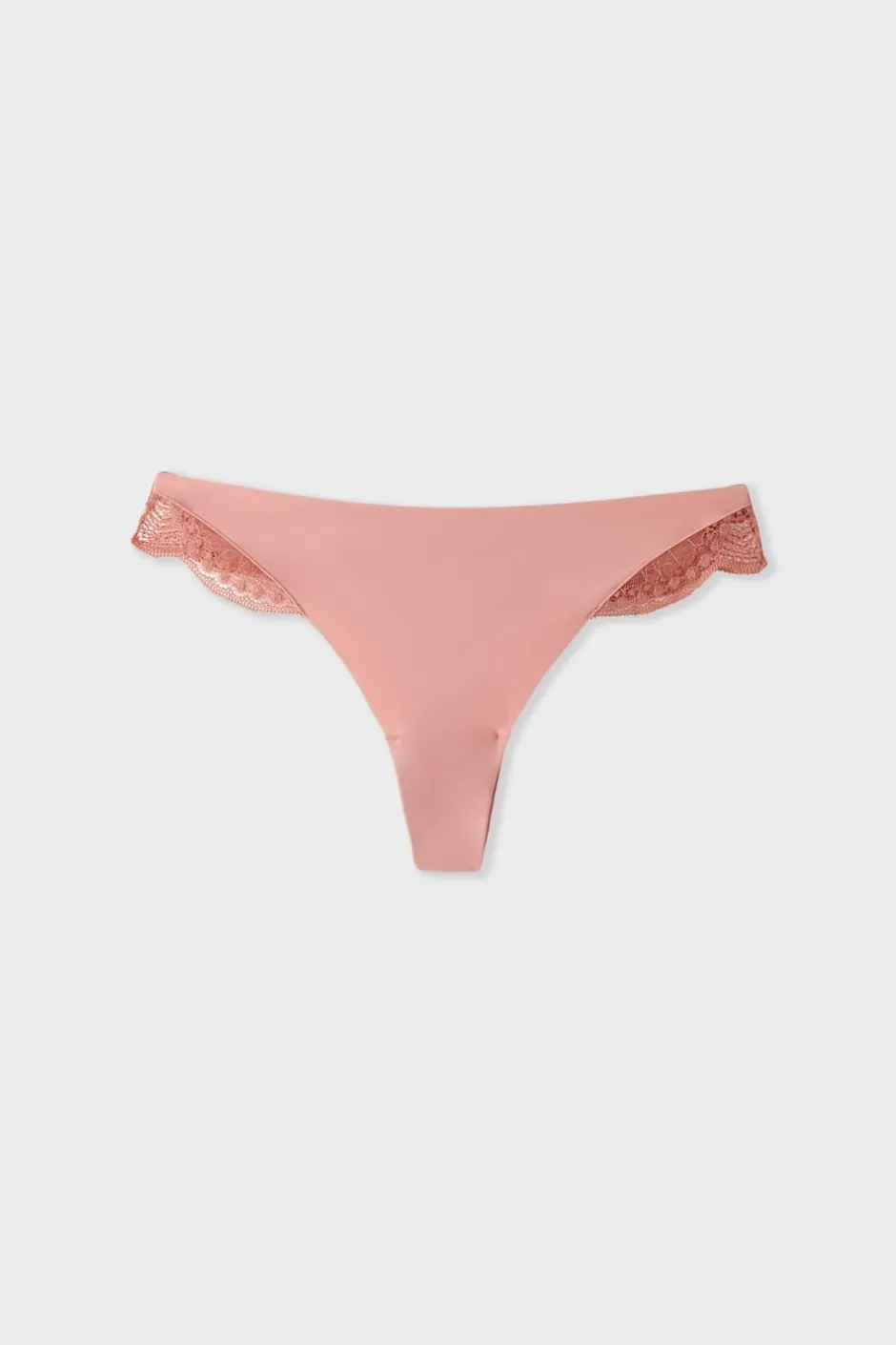 ETAM Tanga|Tanga de microfibra y encaje ROSA