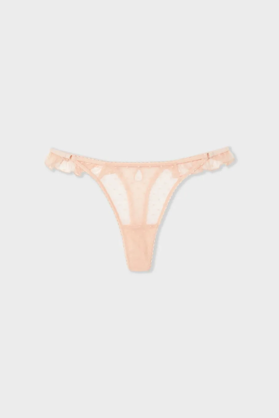 ETAM Braguitas Sexy|Tanga|Tanga de tul ROSA EMPOLVADO