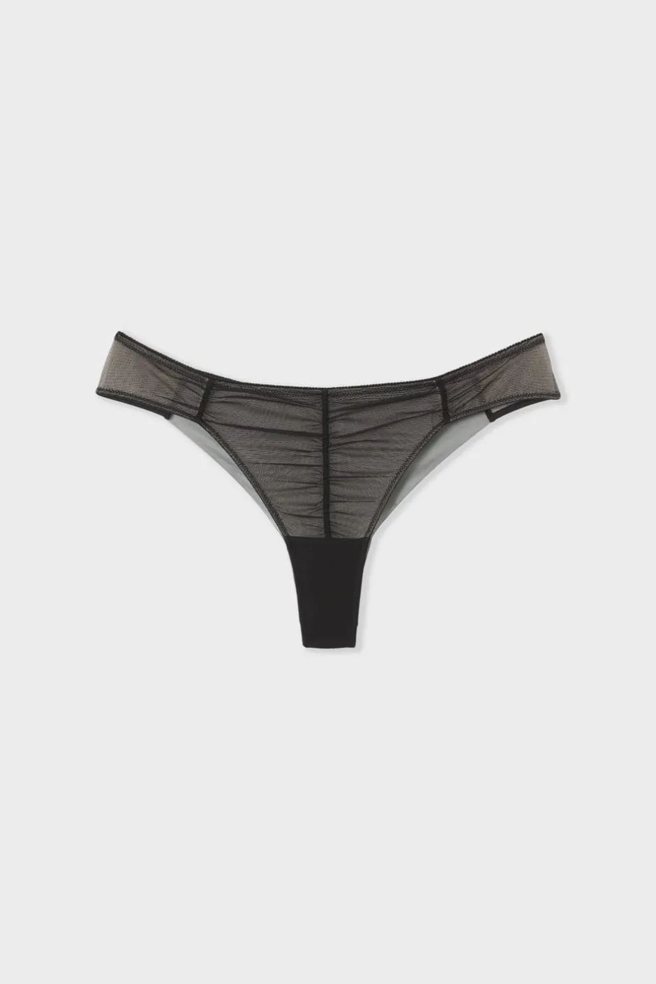 ETAM Tanga Brasileño|Novedades Braguitas|Tanga de tul NEGRO