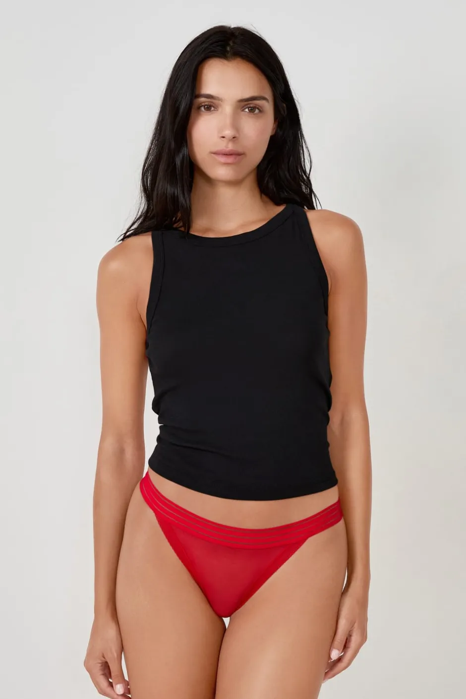 ETAM Tanga|Tanga de tul BERMELLÓN
