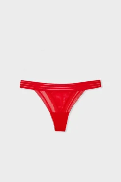 ETAM Tanga|Tanga de tul BERMELLÓN