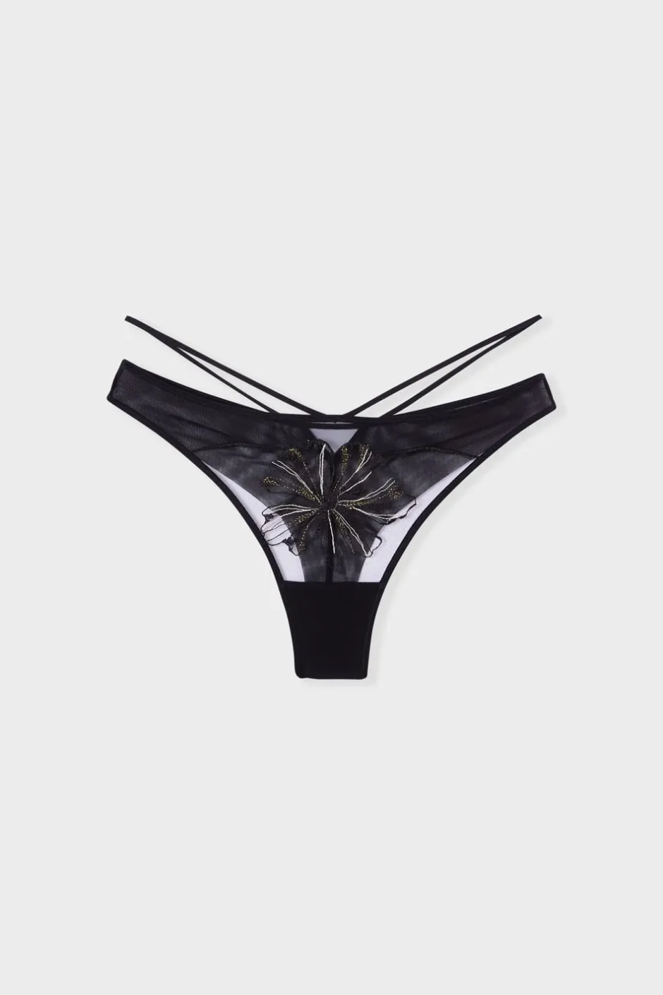 ETAM Tanga Brasileño|Novedades Braguitas|Tanga de tul NEGRO