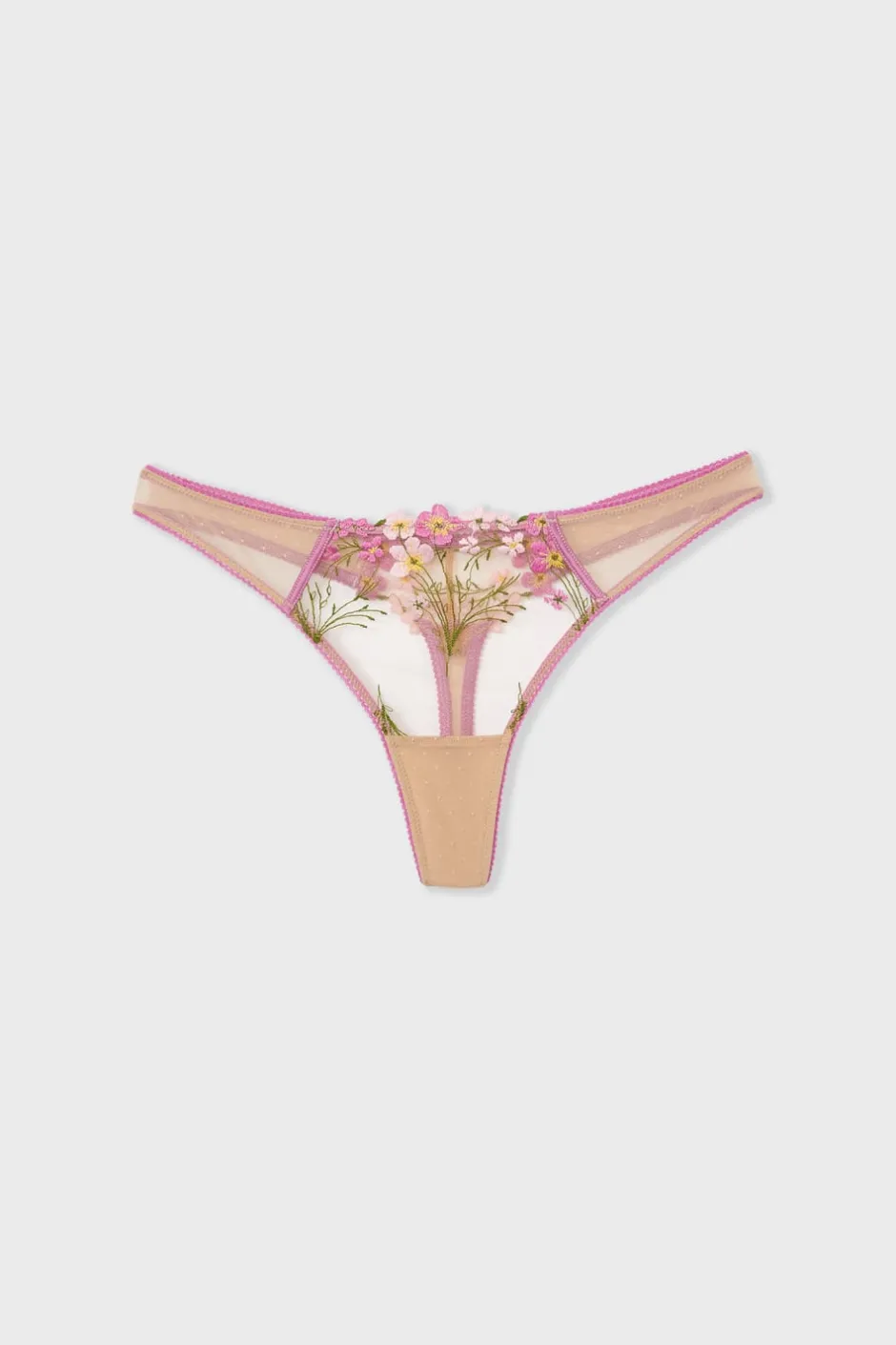 ETAM Tanga|Tanga de tul bordado LILA