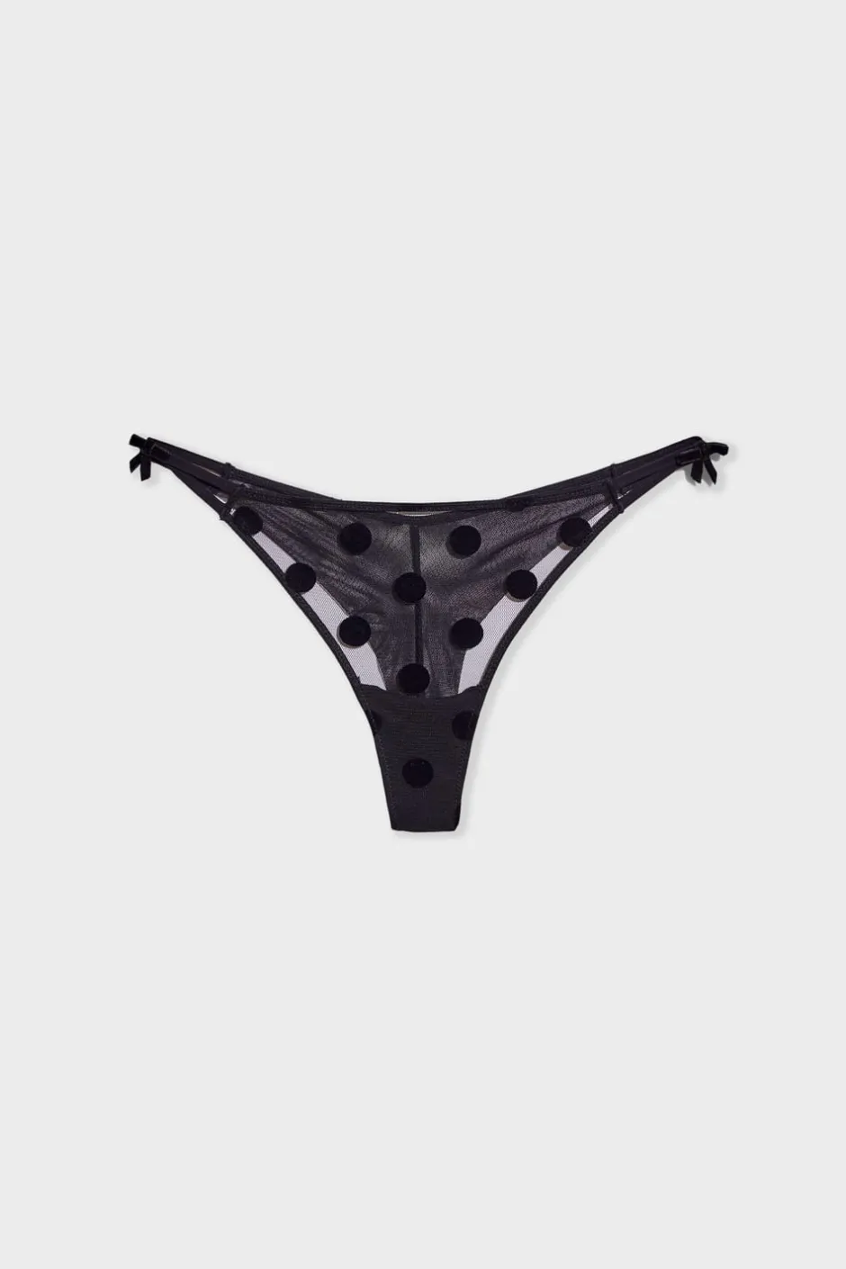 ETAM Tanga Brasileño|Tanga de tul plumeti NEGRO