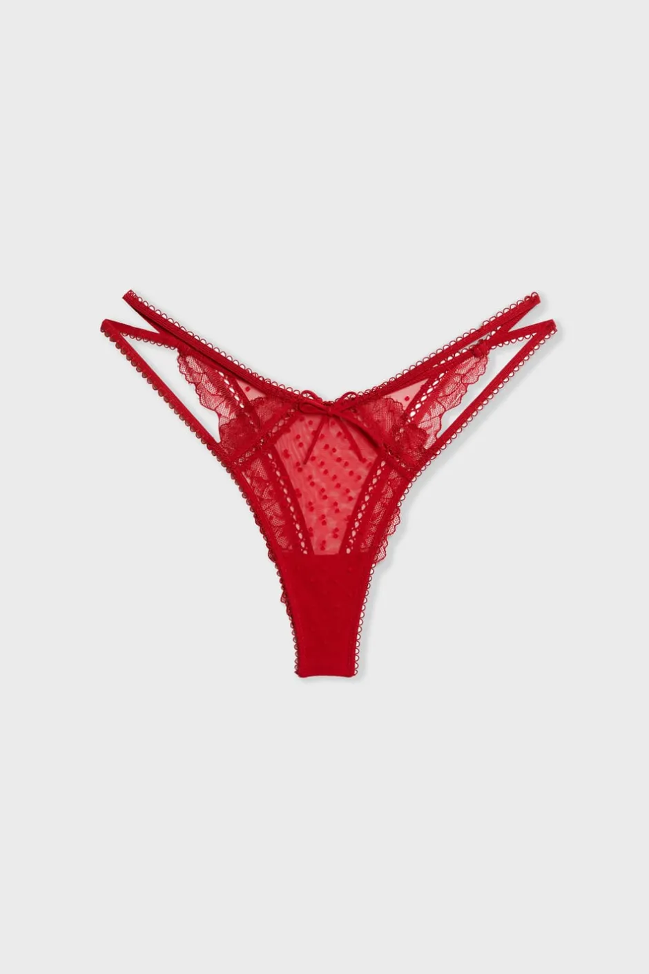 ETAM Braguitas Sexy|Tanga Brasileño|Tanga de tul y encaje CARDINAL