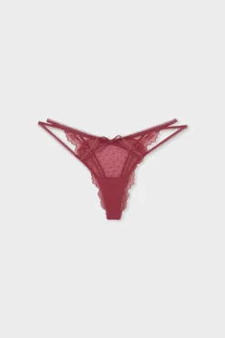 ETAM Braguitas Sexy|Tanga Brasileño|Tanga de tul y encaje GRENADINE