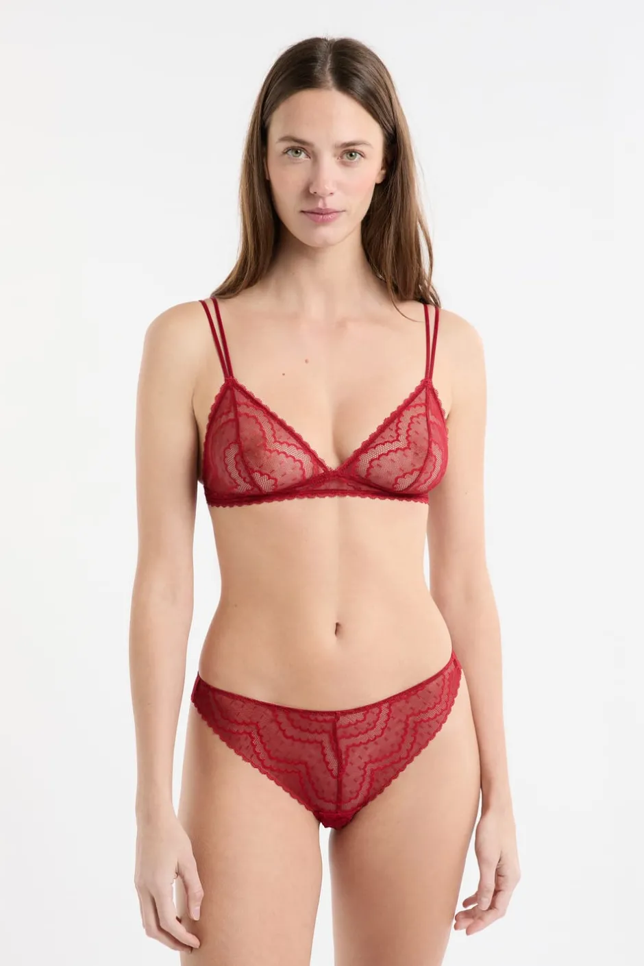 ETAM Braguitas Encaje|Tanga Brasileño|Tanga en dentelle ROUGE