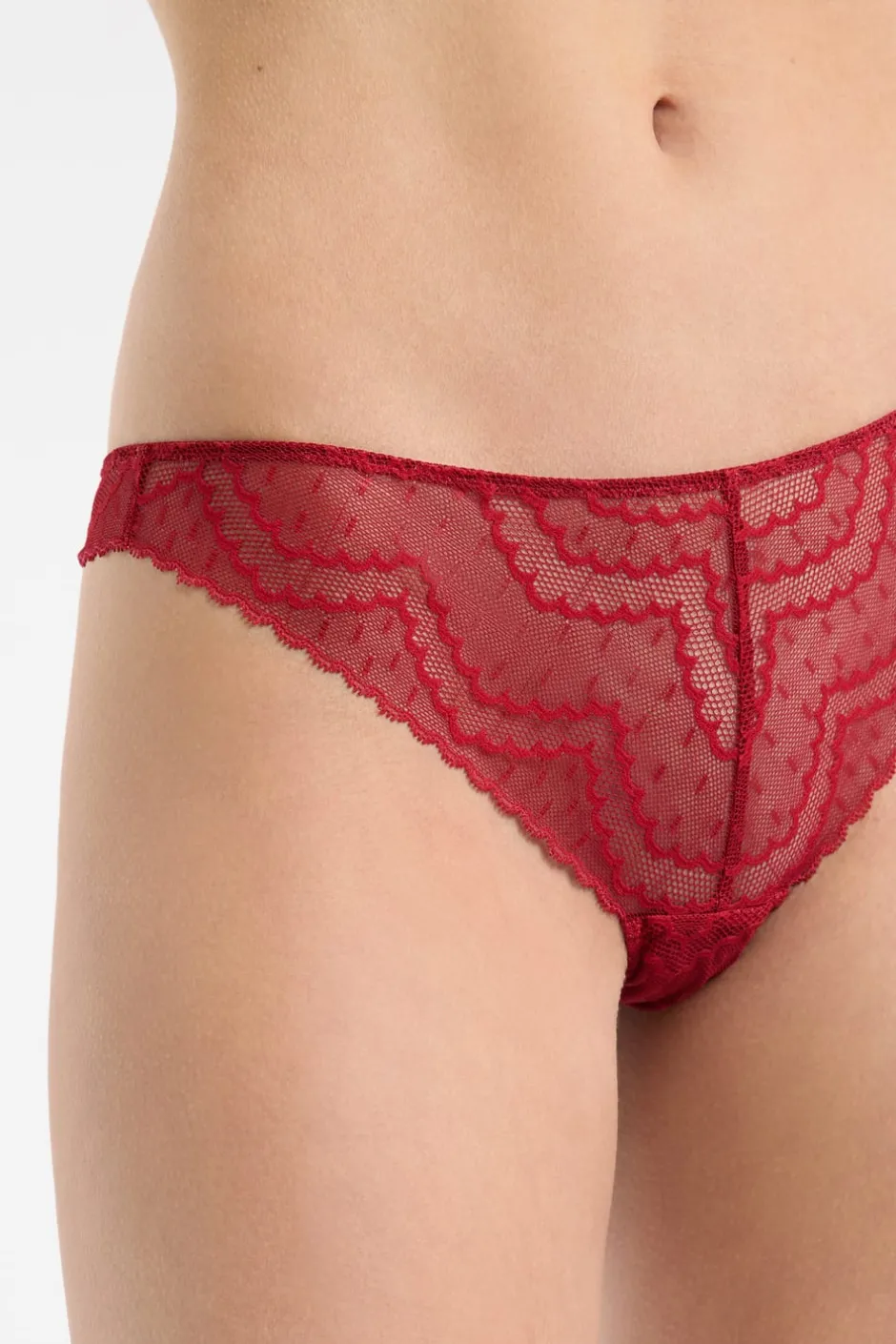 ETAM Braguitas Encaje|Tanga Brasileño|Tanga en dentelle ROUGE
