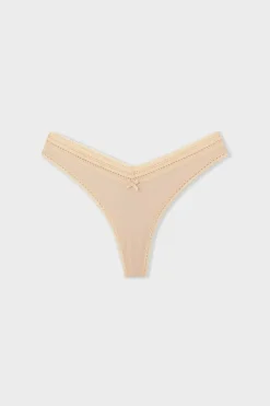 ETAM Tanga Brasileño|Braguitas Party|Tanga en V de microfibra y encaje LINO