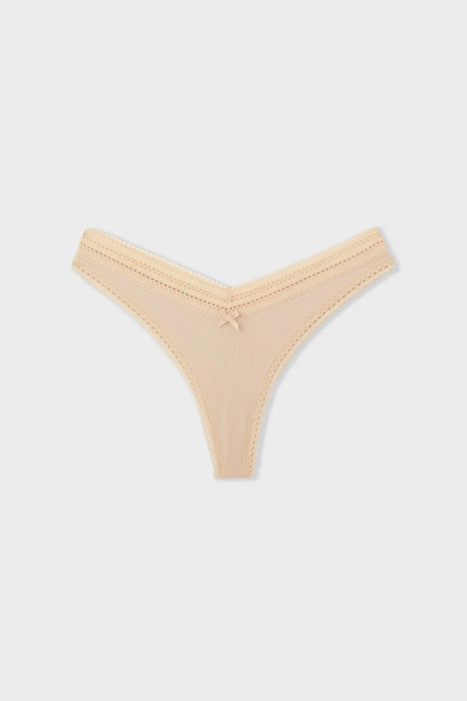 ETAM Tanga Brasileño|Braguitas Party|Tanga en V de microfibra y encaje LINO