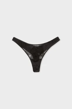 ETAM Tanga Brasileño|Tanga estampado NEGRO