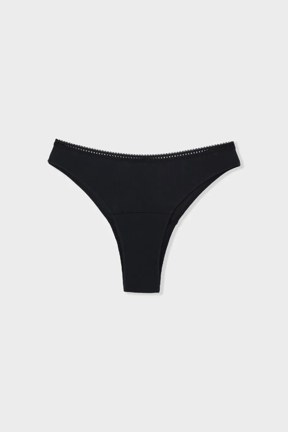 ETAM Tanga Brasileño|Braguitas Menstruales|Tanga menstrual - Flujo ligero NEGRO