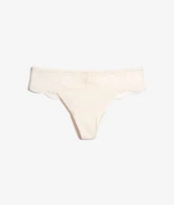 ETAM Braguitas Invisibles|Tanga Brasileño|Tanga microfibra y encaje CRUDO