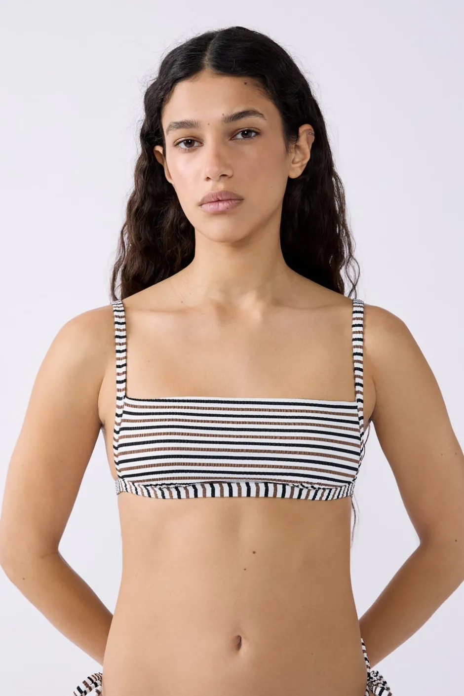 ETAM Bandeau|Top bikini a rayas con lazada MULTICOLOR