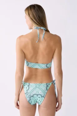 ETAM Bandeau|Top bikini bandeau estampado reversible ESTAMPADO FONDO VERDE