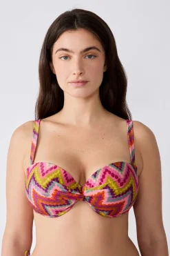 ETAM Con Aro|Top bikini bandeau estampado ROSA