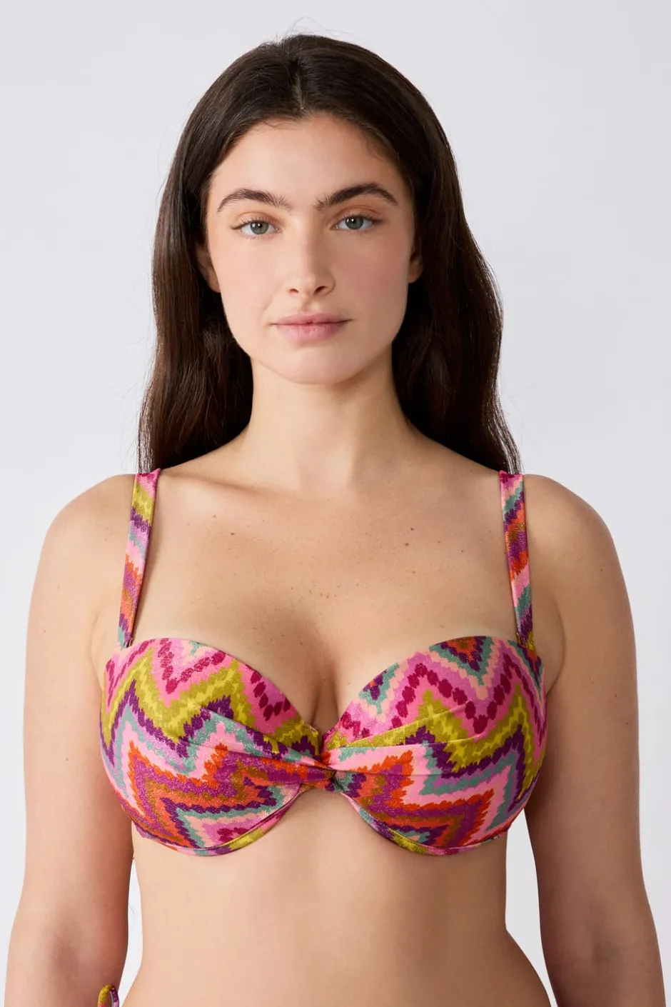 ETAM Con Aro|Top bikini bandeau estampado ROSA