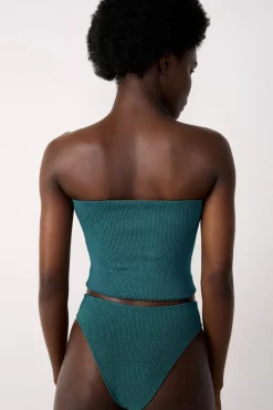 ETAM Bandeau|Top bikini triangular VERDE