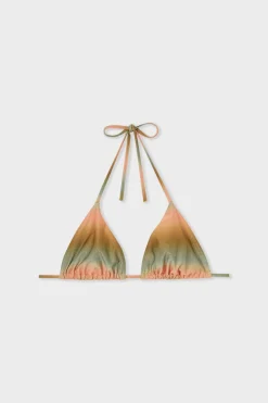 ETAM Triángulos|Top bikini triangular brillante ESTAMPADO