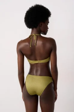 ETAM Triángulos|Top bikini triangular brillante ANIS