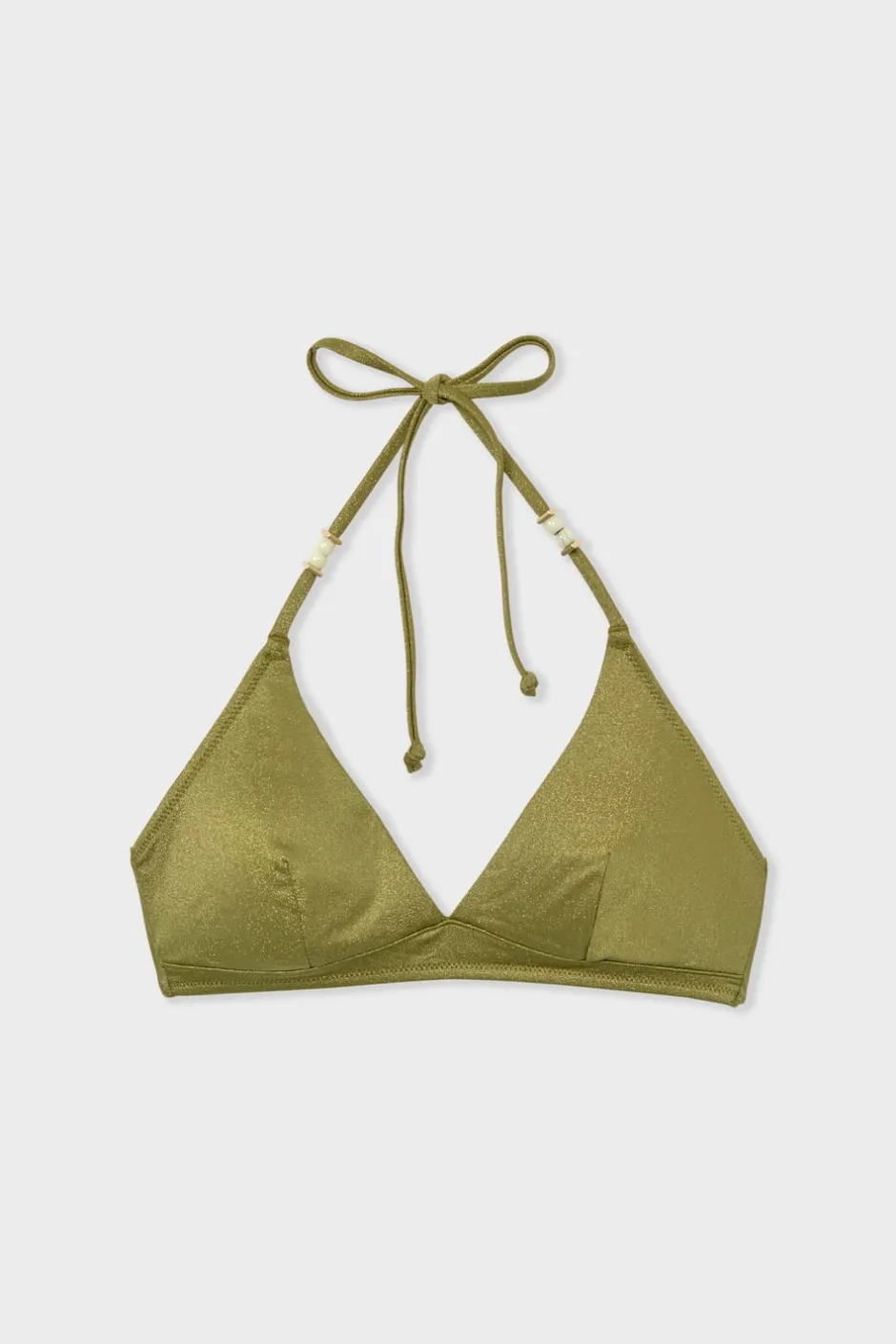 ETAM Triángulos|Top bikini triangular brillante ANIS