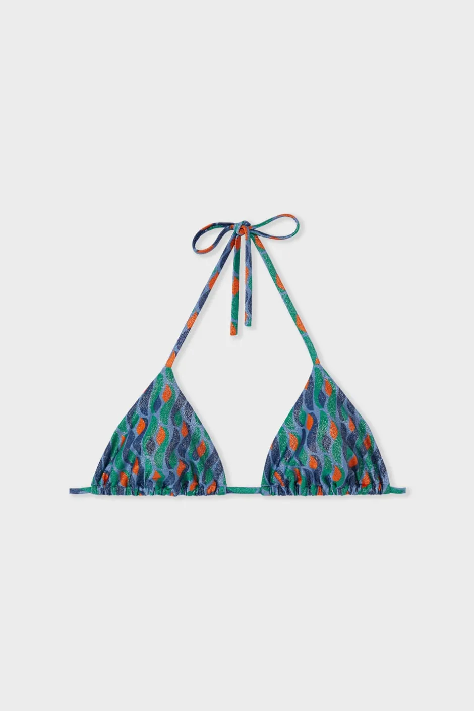 ETAM Triángulos|Top bikini triangular brillante ESTAMPADO