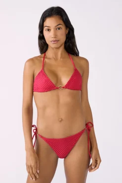 ETAM Triángulos|Top bikini triangular con anilla FUCSIA