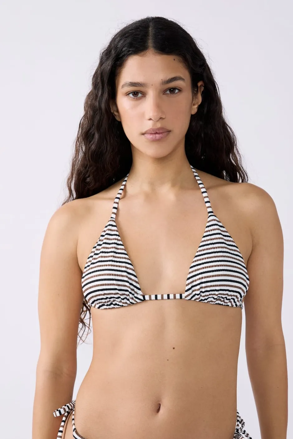 ETAM Triángulos|Top bikini triangular con rayas MULTICOLOR