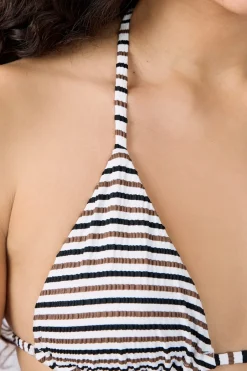 ETAM Triángulos|Top bikini triangular con rayas MULTICOLOR