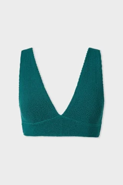 ETAM Triángulos|Top bikini triangular en material elástico VERDE