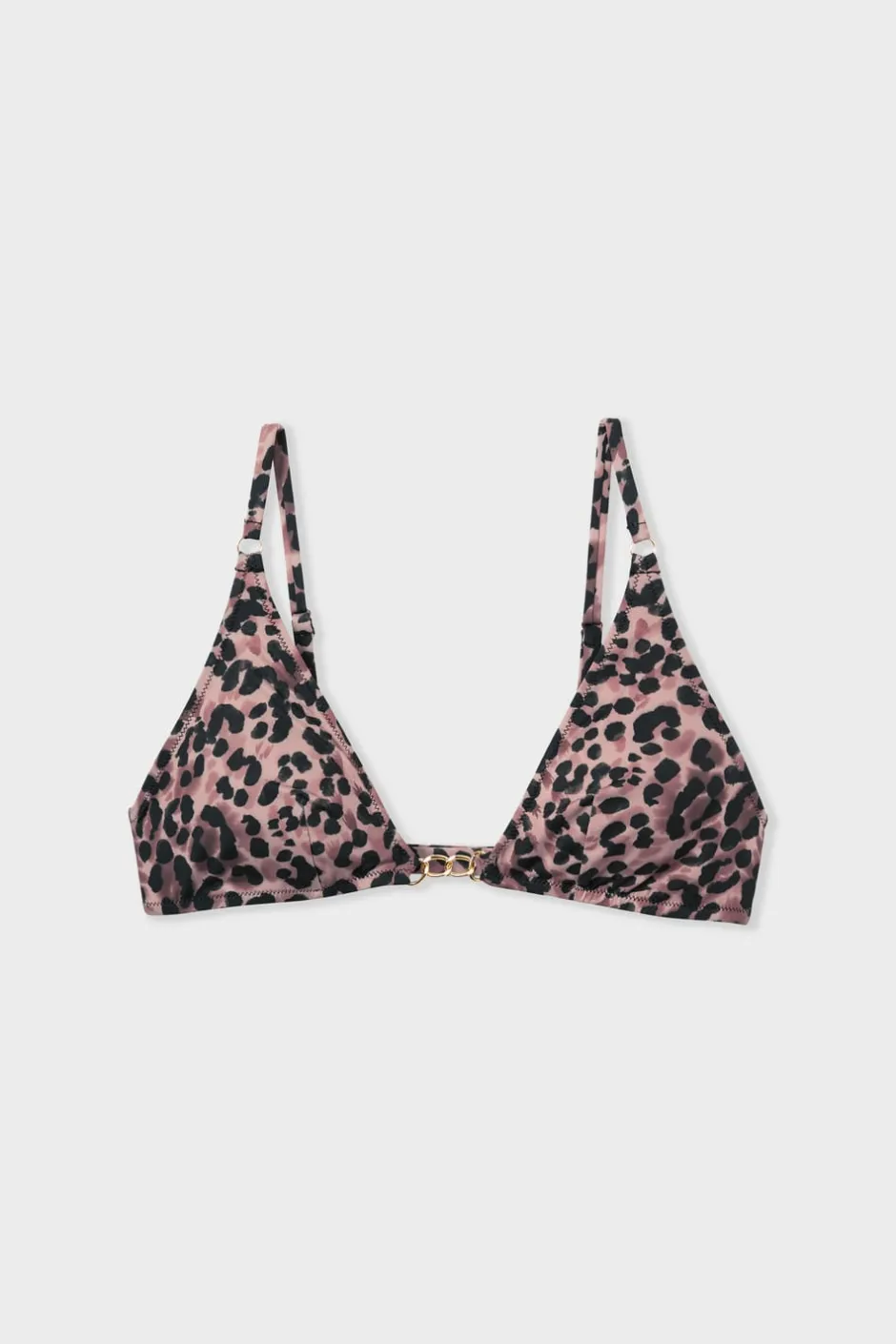 ETAM Triángulos|Top bikini triangular estampado ESTAMPADO FONDO MARRÓN