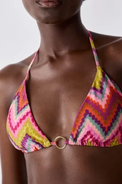 ETAM Triángulos|Top bikini triangular ESTAMPADO