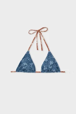ETAM Triángulos|Top bikini triangular floral ESTAMPADO
