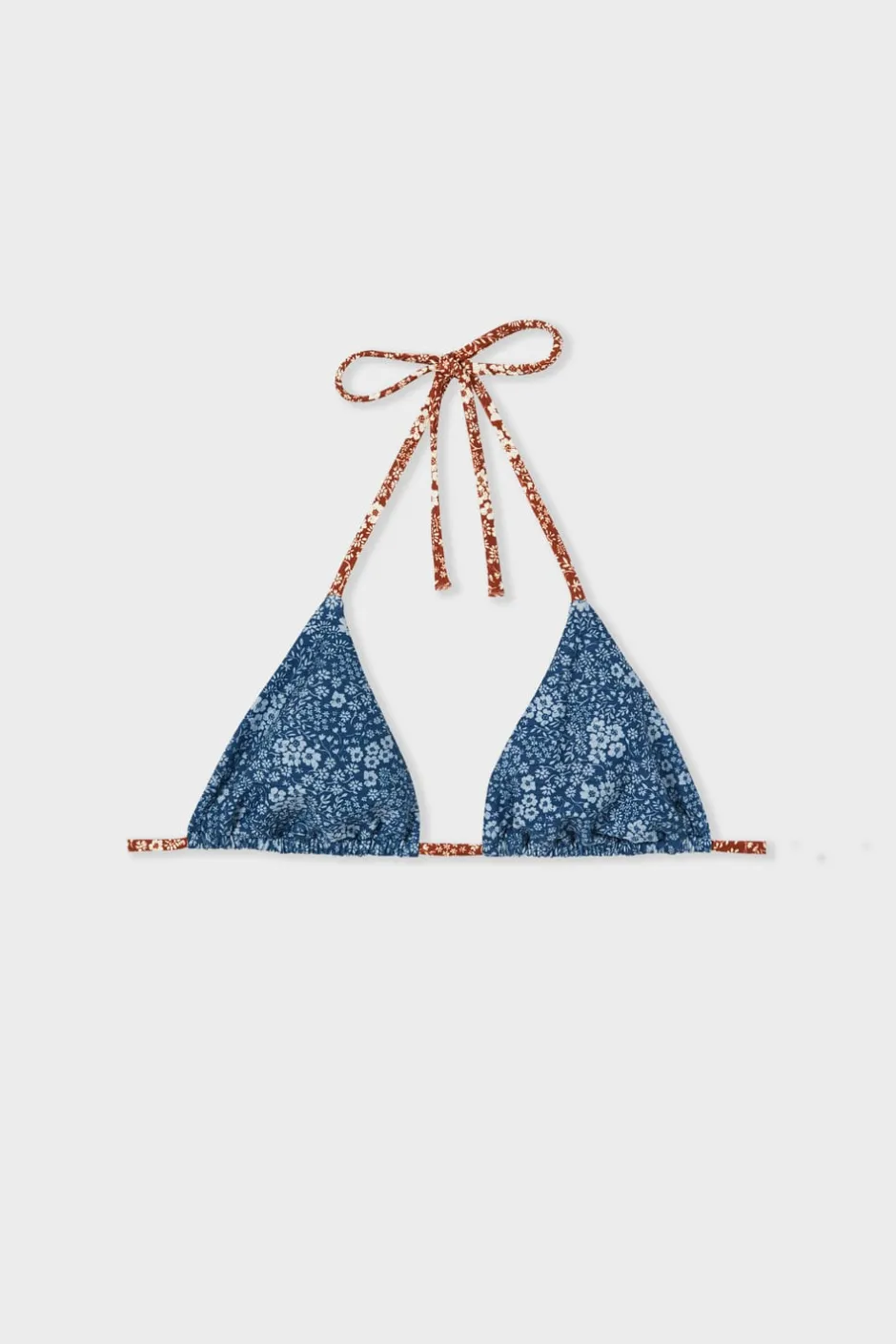 ETAM Triángulos|Top bikini triangular floral ESTAMPADO
