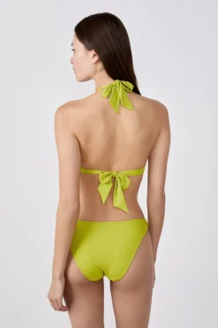 ETAM Triángulos|Top bikini triangular sin aros AMARILLO &Aacute;CIDO