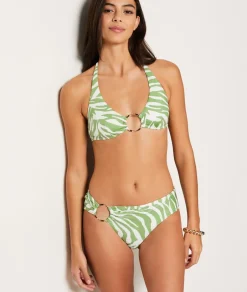 ETAM Triángulos|Top bikini triángulo con detalle de anillas La modelo mide 1m75 y viste S