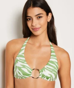 ETAM Triángulos|Top bikini triángulo con detalle de anillas La modelo mide 1m75 y viste S