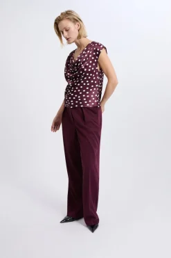 ETAM Manga Corta|Estampadas|Top bénitier à pois IMP FD VIOLET