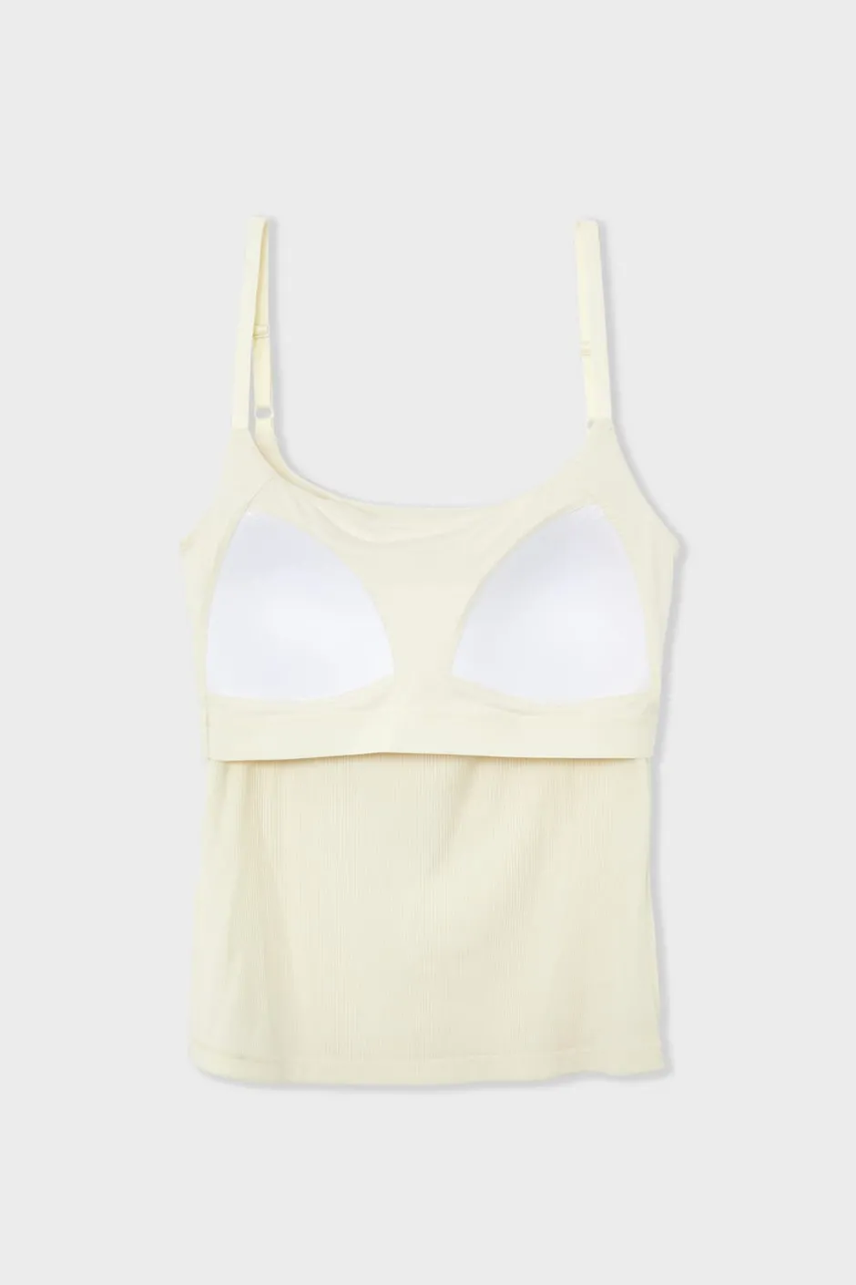 ETAM Cuello En V|Tops Sin Mangas|Top con sujetador integrado crudo