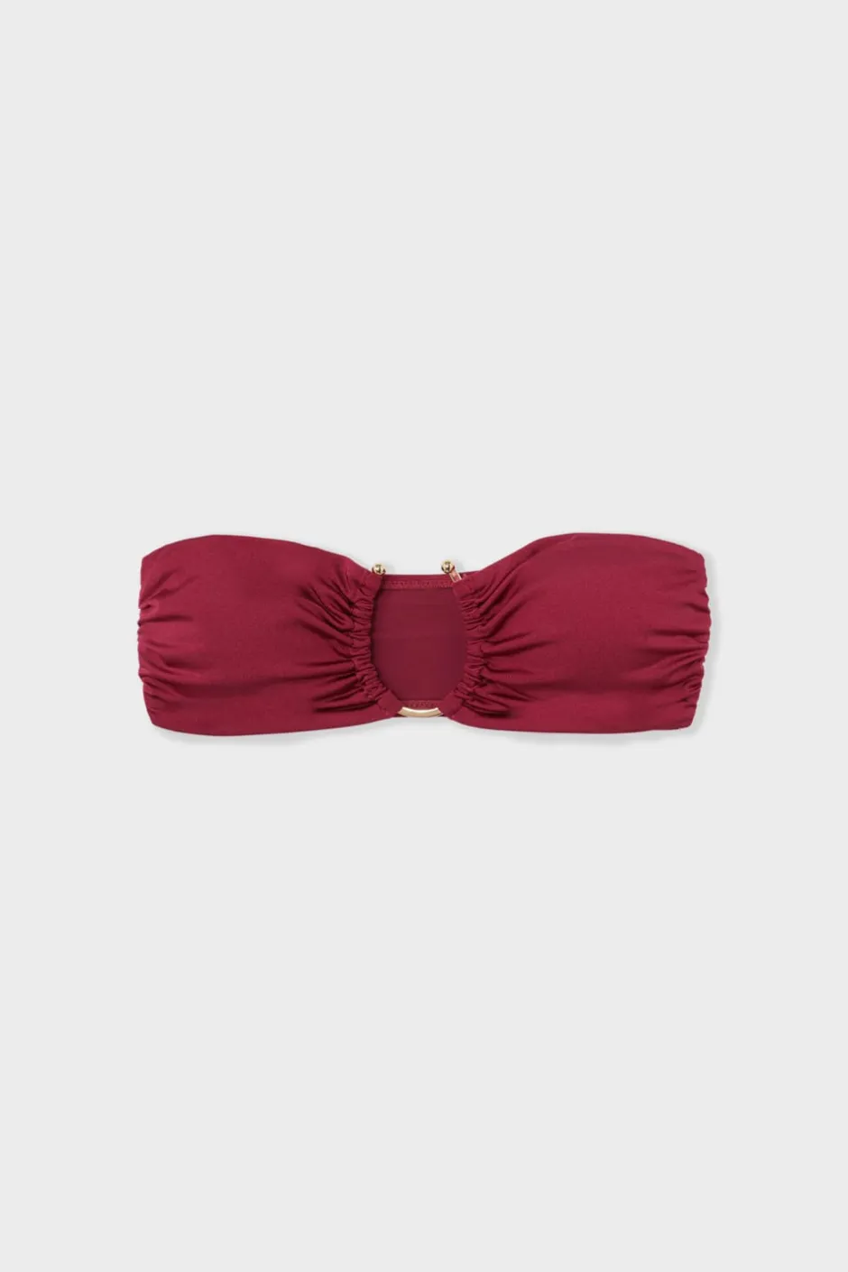 ETAM Bandeau|Top de bikini sujetador bandeau con detalle de anilla BURDEOS GRANATE