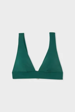ETAM Triángulos|Top de bikini triangular VERDE ABETO