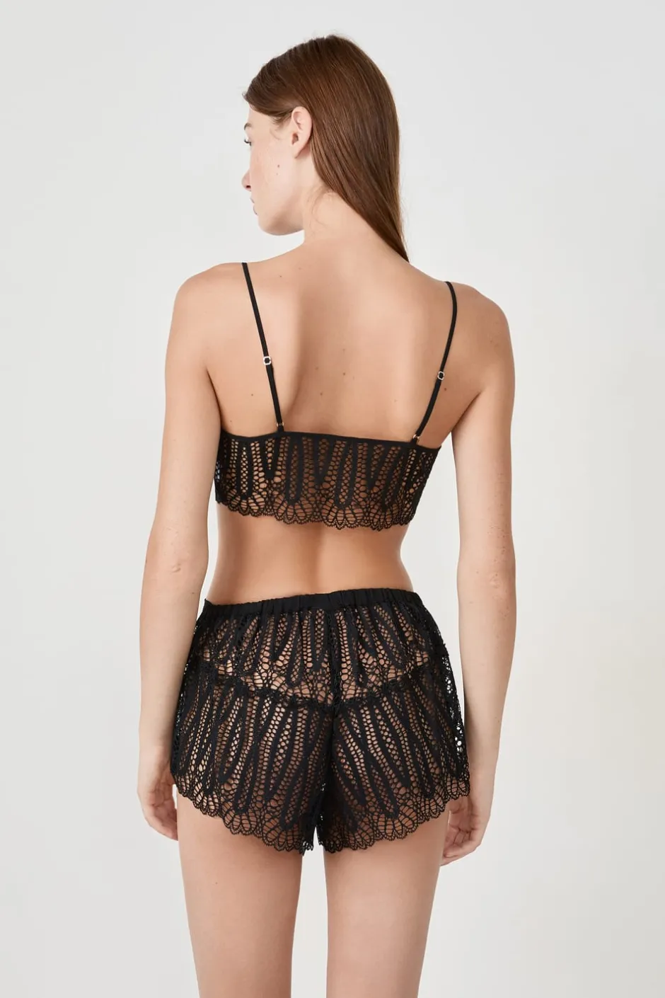 ETAM Pijamas Sexy|Partes De Arriba De Pijama|Top de encaje NEGRO