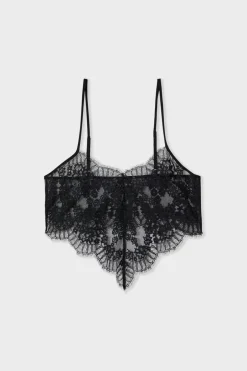 ETAM Pijamas Sexy|Partes De Arriba De Pijama|Top de encaje NEGRO