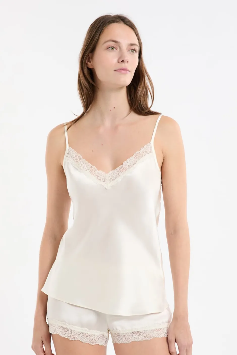 ETAM Pijamas De Seda|Partes De Arriba De Pijama|Top de seda PERLA