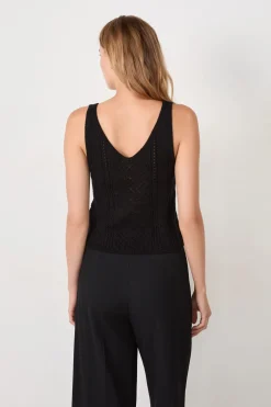 ETAM Sin Mangas|Cuello En V|Top de tirantes de punto NEGRO