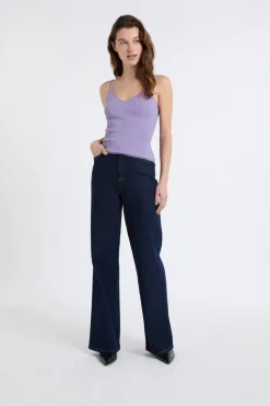 ETAM Cuello En V|Tops Sin Mangas|Top interior de algodón acanalado parma