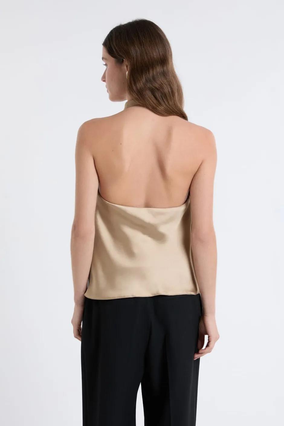 ETAM Cuello Redondo|Top sans manches satiné avec col bénitier OR